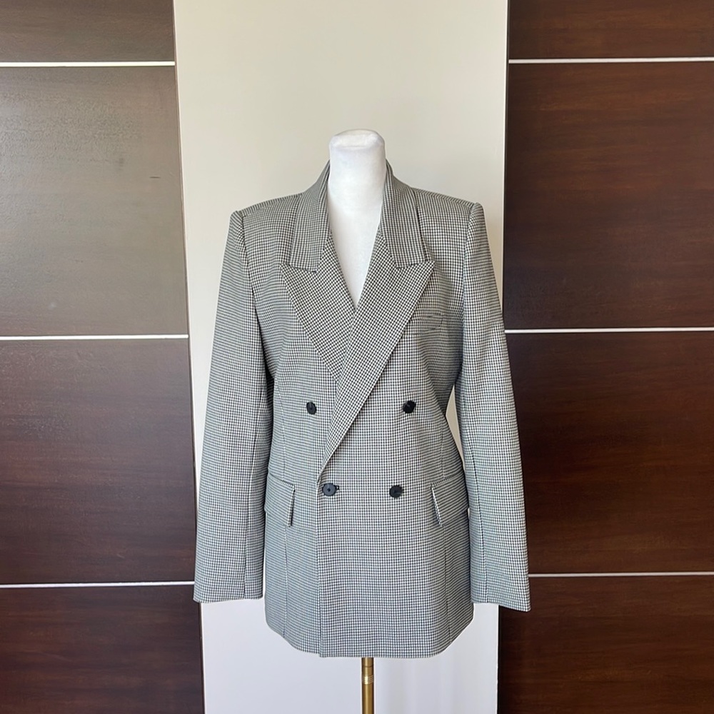 Zara Gray Double-Breasted Blazer